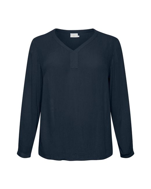 Kaffe Overhemden ,Blauw ,Midnight Marine Blouse Met Lange Mouwen in het Blue