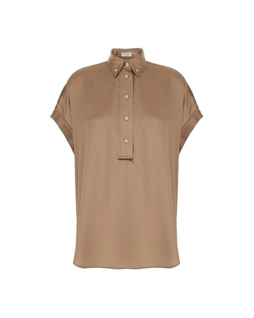 Brunello Cucinelli Natural Blouses