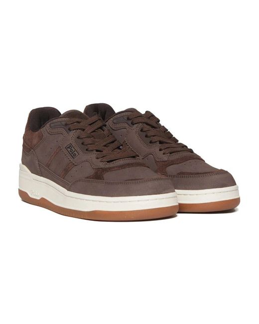 Sneakers sprt in pelle marrone di Polo Ralph Lauren in Brown da Uomo