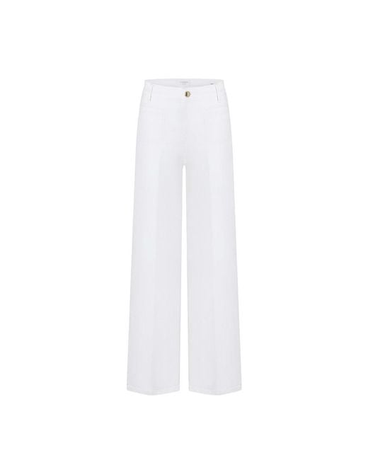 Cambio White Wide Trousers