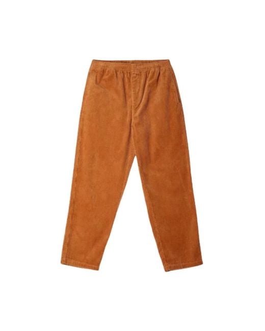 Obey Brown Straight Trousers for men