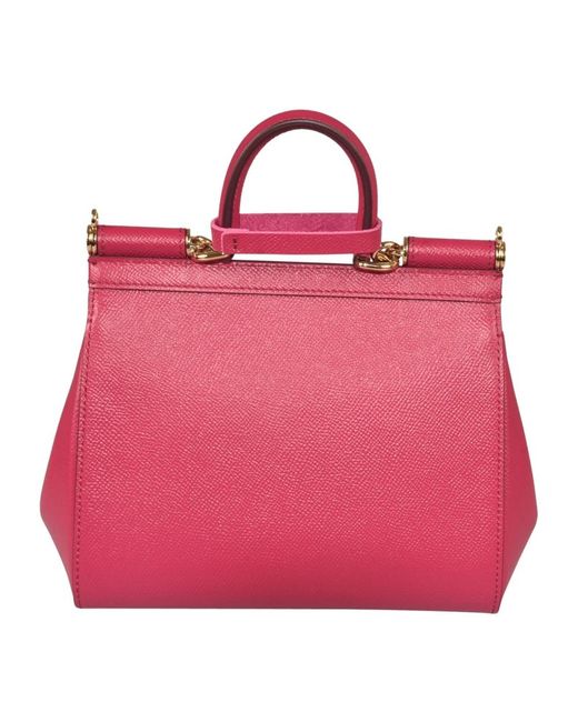 Dolce & Gabbana Pink Rote sicily leder crossbody tasche