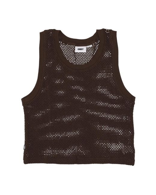 Obey Brown Sleeveless Tops