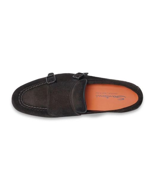 Santoni Black Loafers for men