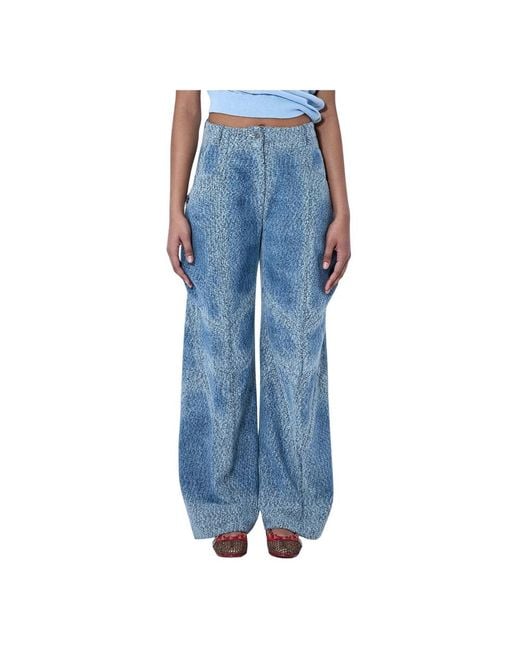 Kiko Kostadinov Blue Wide Trousers