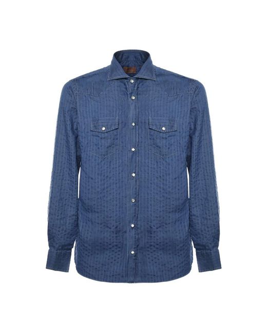 Borriello Overhemden ,Blauw ,Denim Denim Shirt in het Blue voor heren