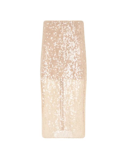 Veronica Beard Allora Sequin Midi Rok in het Natural