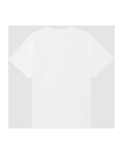 Soulland White T-shirt mit frontdruck und lockerem schnitt