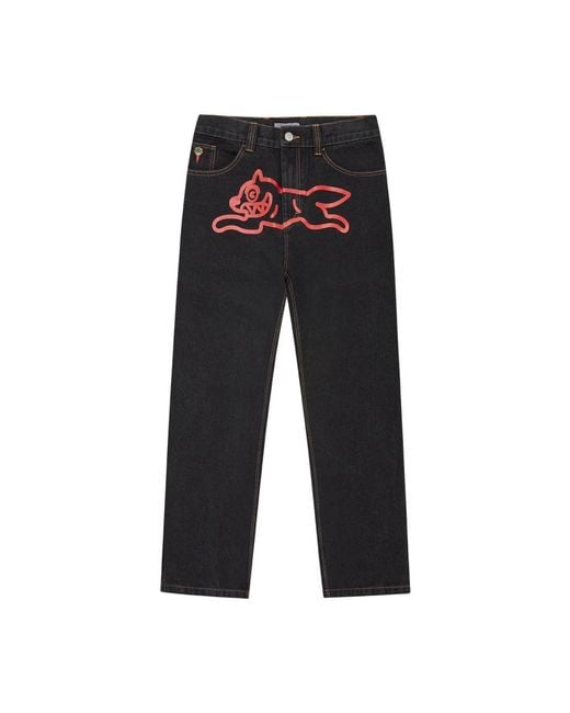 ICECREAM Black Straight Jeans for men
