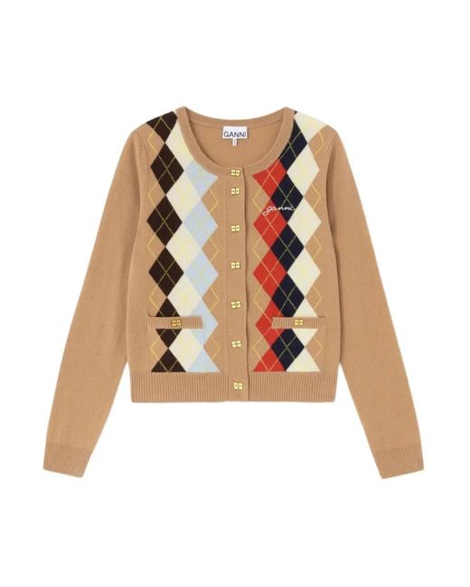 Cardigans Ganni de color Natural