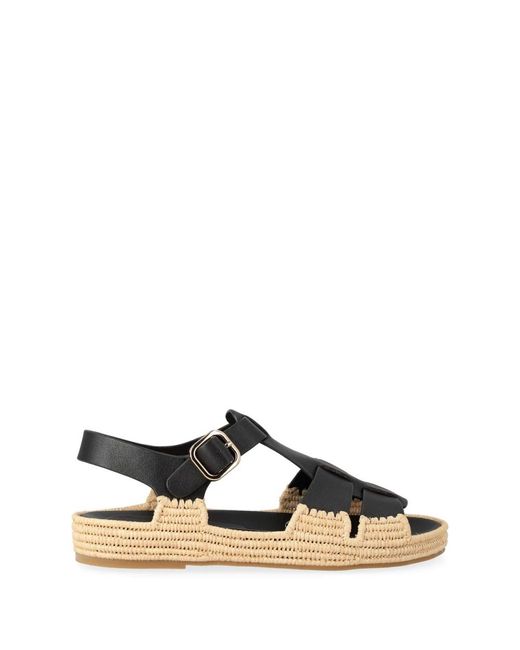 Paloma Barceló Black Flat Sandals