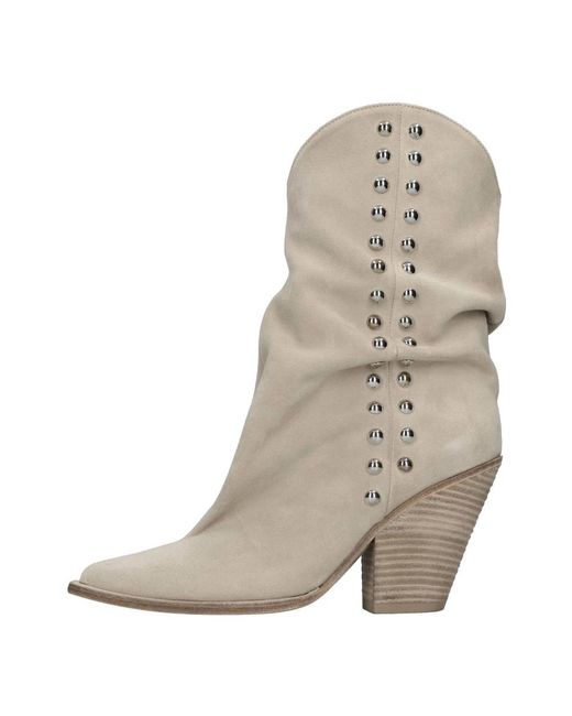 Elena Iachi Natural Cowboy & Biker Boots