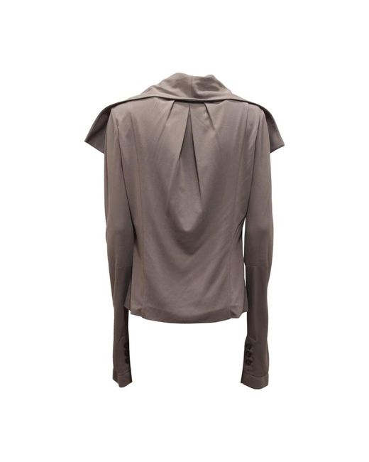 Patrizia Pepe Gray Doppelreihige Wolljacke Mit Futter