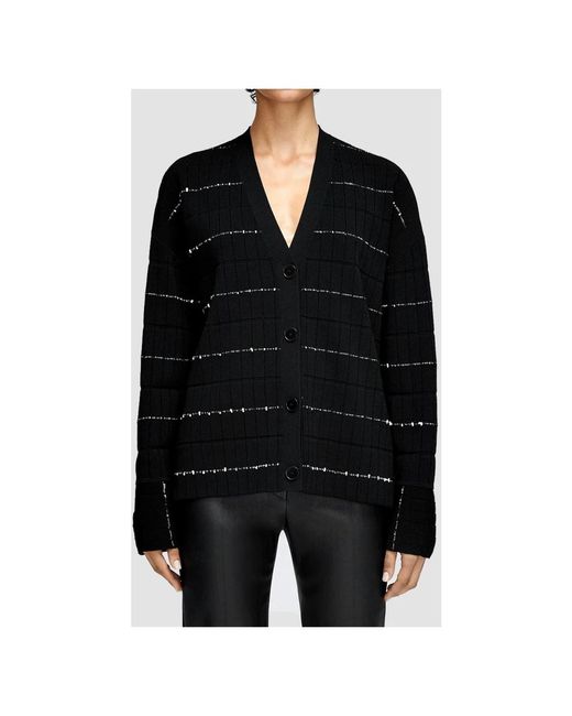 Joseph Truien & Vesten ,Zwart ,Katoen Fragmented Stripes Cardigan in het Black