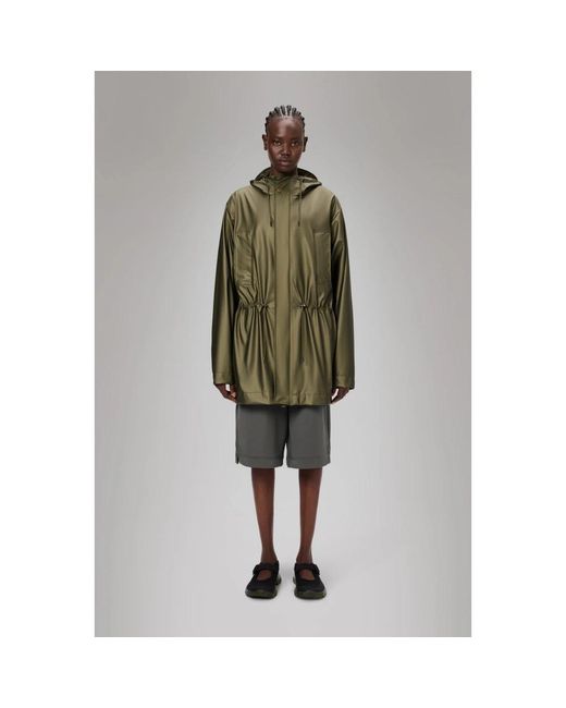 Rains Jassen ,Bruin ,Bold Long Jacket Waterdichte Regenjas in het Green