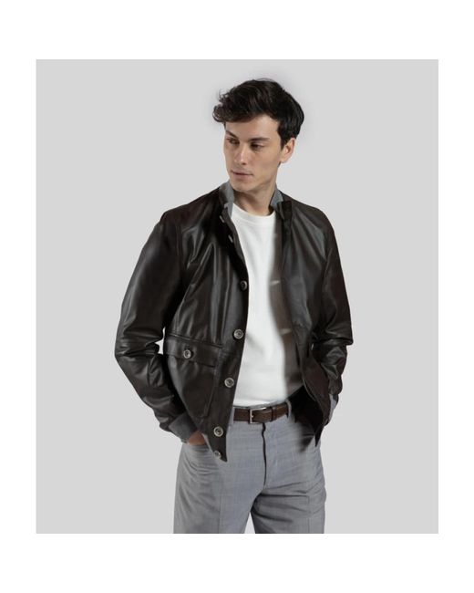 Gimo's Jassen ,Bruin ,Leather Jassen in het Black voor heren
