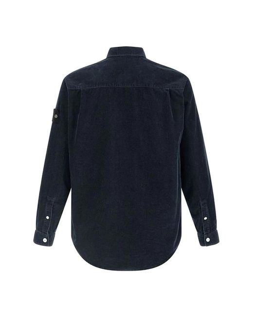 Stone Island Blue Denim Shirts for men