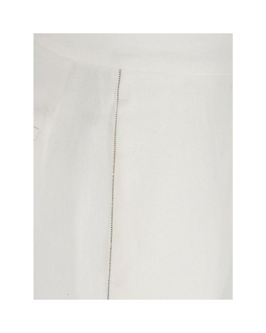 Fabiana Filippi White Slim-Fit Trousers
