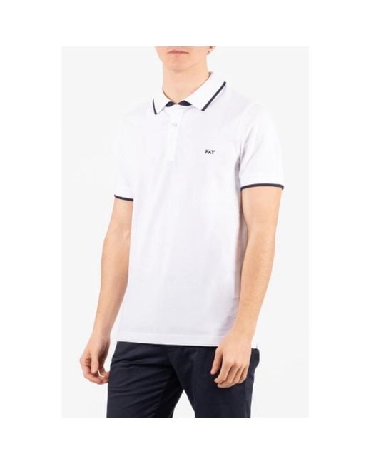 Fay White Polo Shirts for men