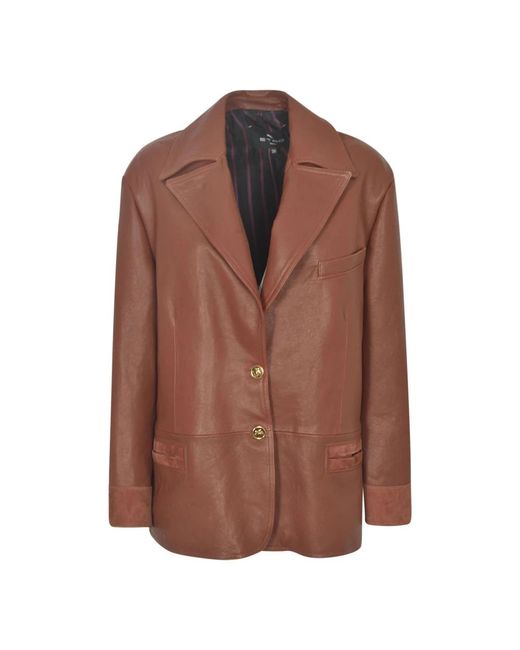 Etro Brown Leather Jackets