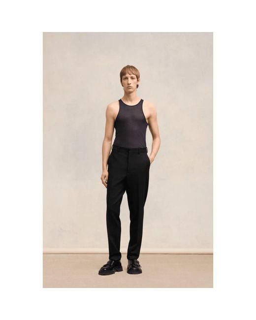 AMI Black Slim-Fit Trousers for men