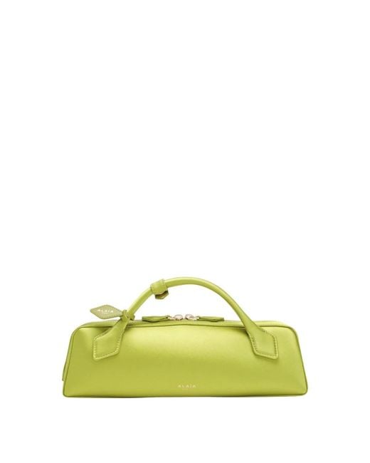 Alaïa Yellow Le Teckel Satin Pouch