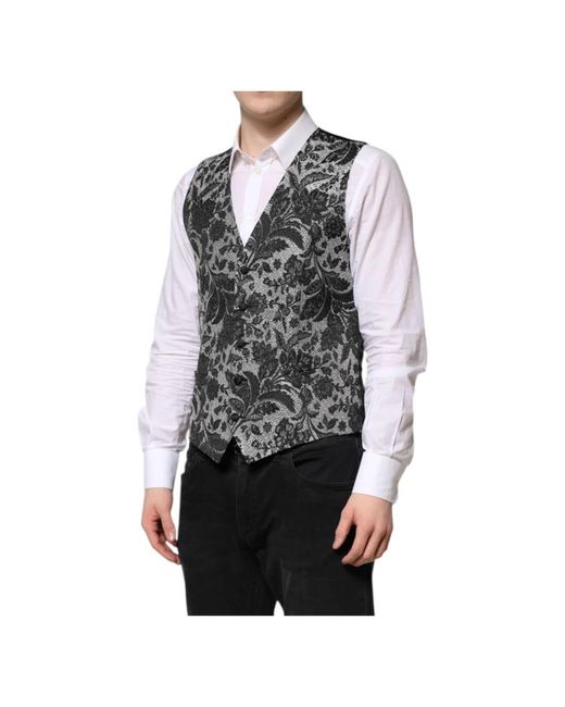Dolce & Gabbana Black Waistcoats for men
