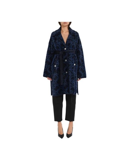 Pinko Blue Belted Coats