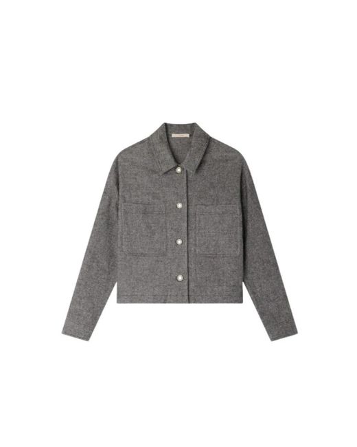 Sessun Jassen ,Grijs ,Katoen Notteri Overshirt in het Gray