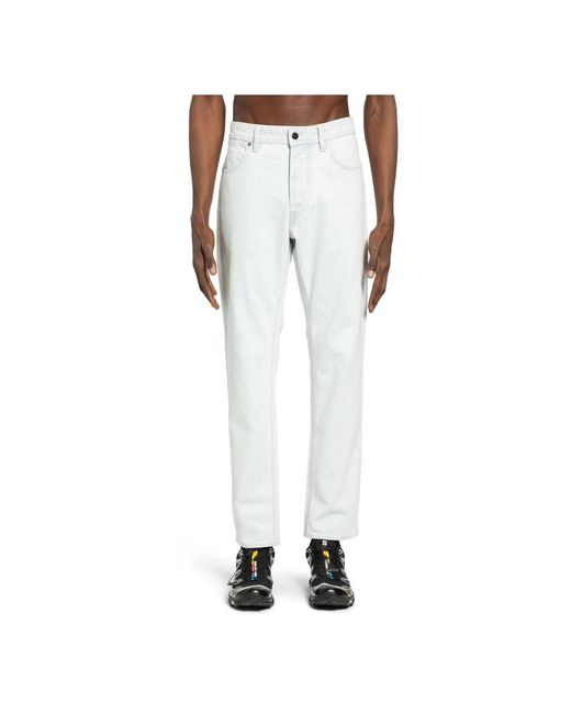 Stone Island White Straight Jeans for men