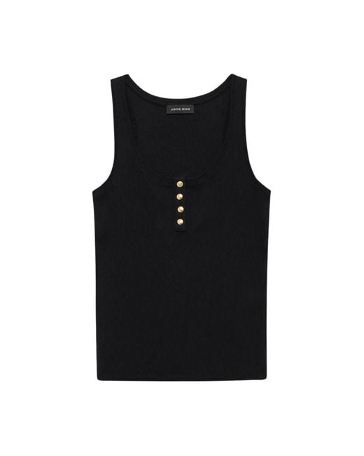 Anine Bing Black Sleeveless Tops