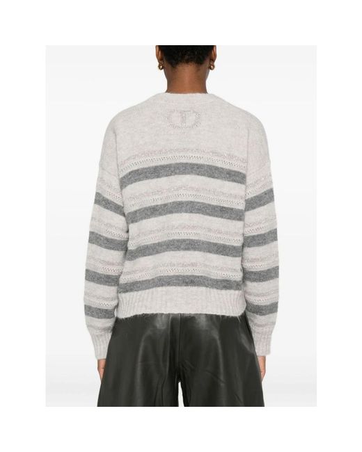 Twinset Truien & Vesten ,Veelkleurig ,Alpaca Cardigan in het Gray
