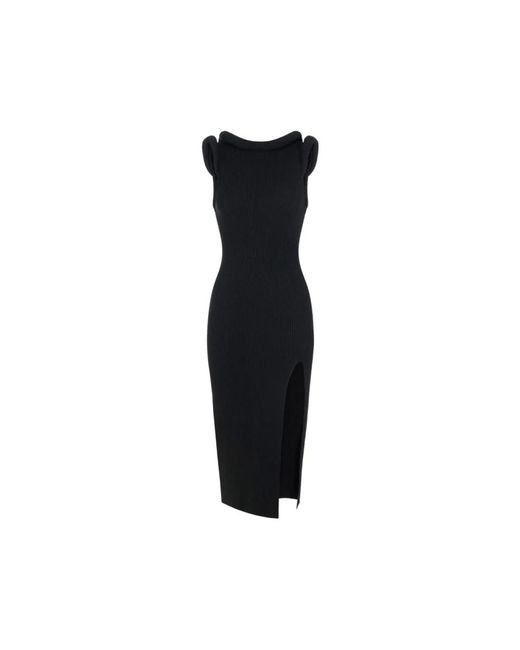 Elisabetta Franchi Black Knit Dress With 3D Details