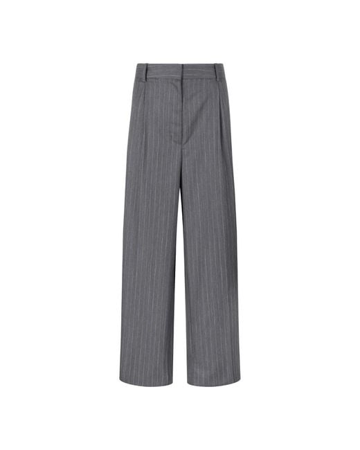 Anine Bing Gray Wide Trousers
