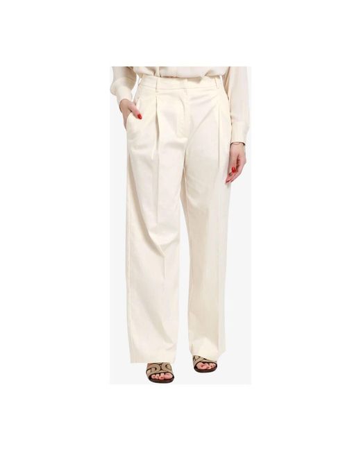 Wide Trousers Grifoni de color White