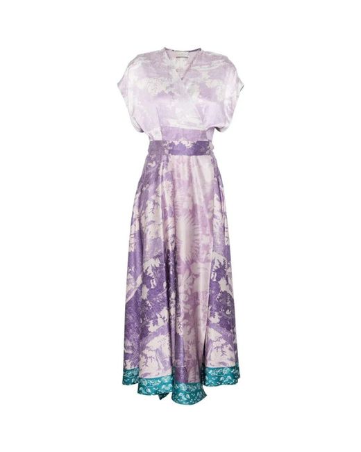 Pierre Louis Mascia Purple Wrap Dresses