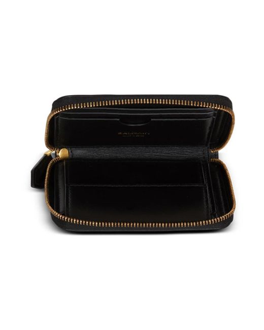 Balmain Accessoires ,Zwart ,Leer B-Buzz Portemonnee Van Leer Met Rits in het Black