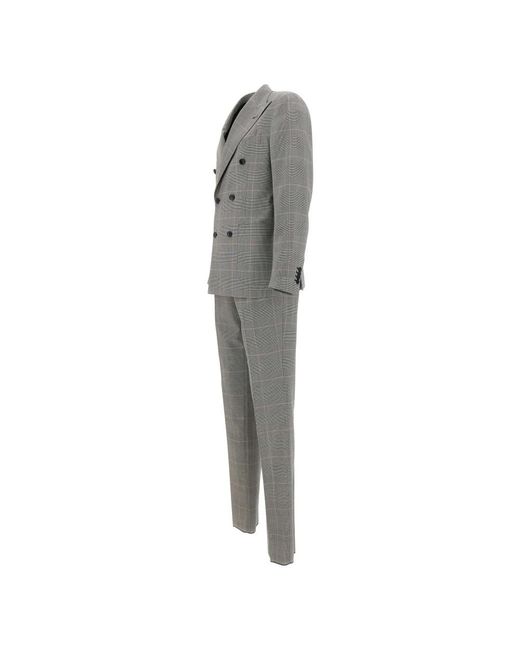 Tagliatore Gray Double Breasted Suits for men