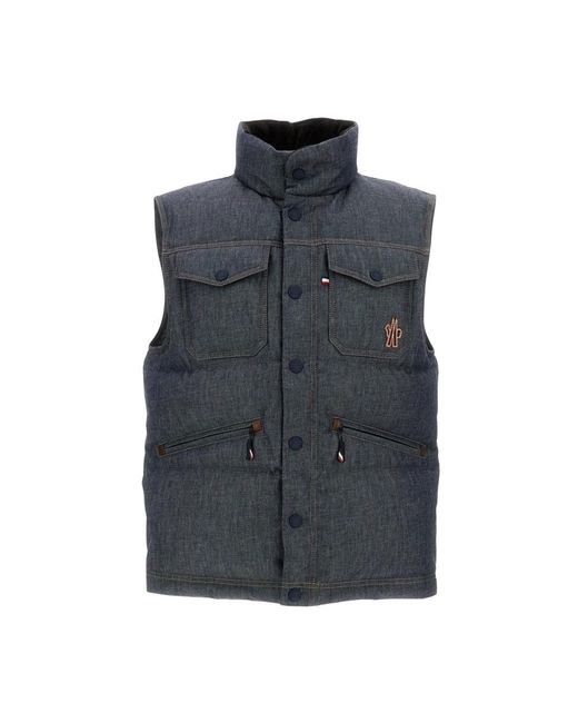 Moncler Blue Vests for men
