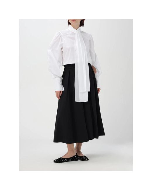 Patou White Klassische Baumwoll-Popeline-Bluse