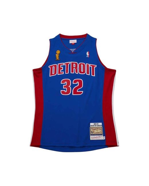 Mitchell & Ness Fitness ,Blauw ,Nba Dark Finals Jersey Pistons 2003 in het Blue voor heren