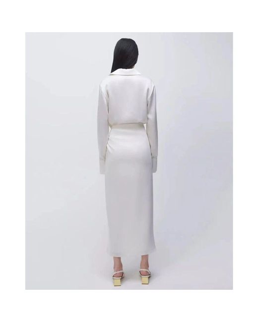 Jonathan Simkhai White Weiße samba-kleid mit klassischem kragen