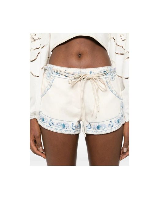 Zimmermann White Short Shorts