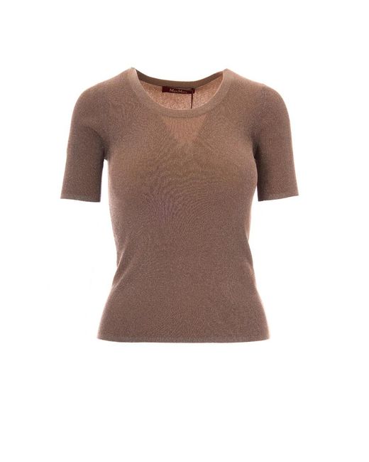 Max Mara Brown Round-Neck Knitwear