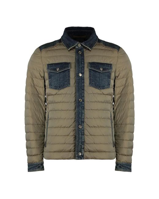 Moorer Jassen ,Groen ,Denim Denim Donsjack Met Ganzendons in het Green voor heren