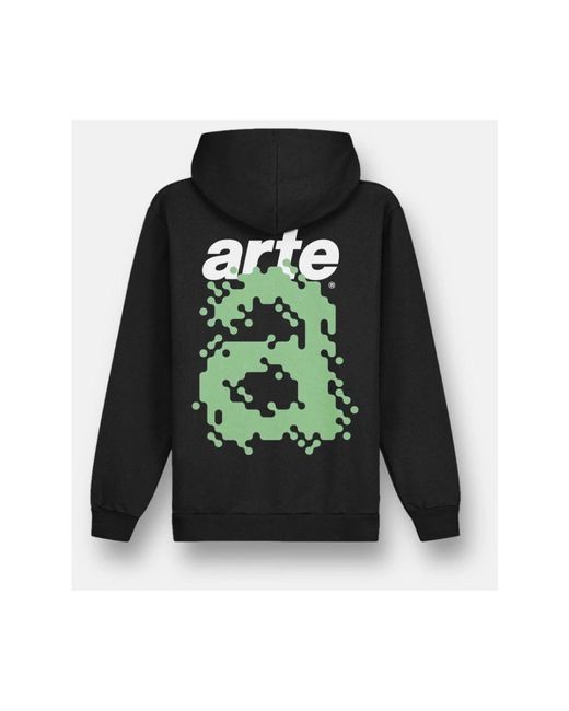 Arte' Minimalistischer schwarzer sweatshirt mit pixel-logo auf der rückseite in Black für Herren