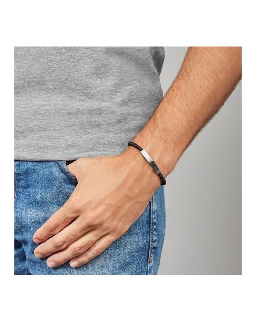 Bracelets Fossil de hombre de color Black