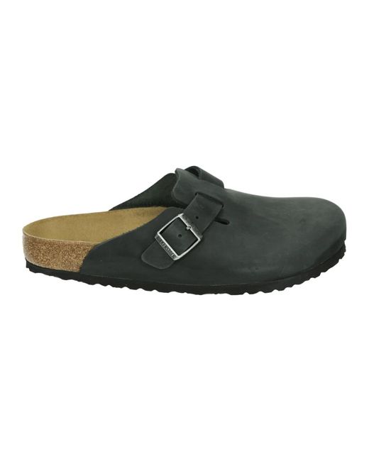 Birkenstock Zwarte Leren Slippers in het Brown voor heren