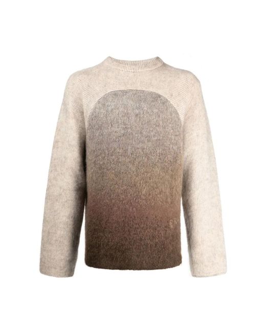 ERL Gray Round-Neck Knitwear for men