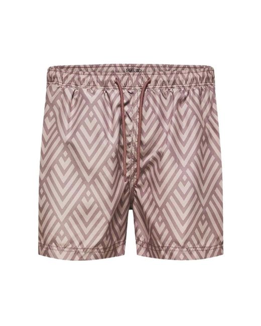 SELECTED Beachwear in het Purple voor heren